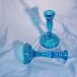 Tiara Glassware -- Blue Candlesticks