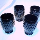 Tiara Glassware -- Black Hobnail Goblets