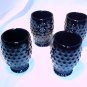 Tiara Glassware -- Black Hobnail Goblets