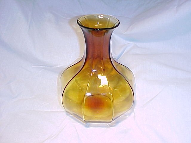 Tiara Glassware -- Amber Colonial Water Bottle