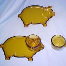 Tiara Glassware -- Little Piggy Snack Set (2 sets available)
