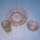 Tiara Glassware -- Sandwich place setting in Peach for 1