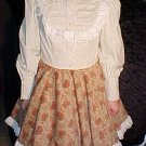 Beige Shirt Style with Cordaroy Skirt Square Dance Dress *