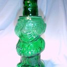Tiara Glassware -- Teal Green Jolly Mountaineer Man