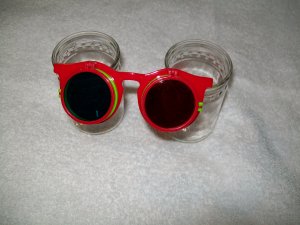 3-D Glasses -- Red Frame with pink temples  -- Childrens Multiple 3-D Glasses *