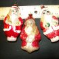 3 Vintage Christmas Santa Ornaments