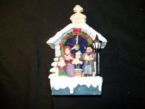 Hand Painted Carolers Clock