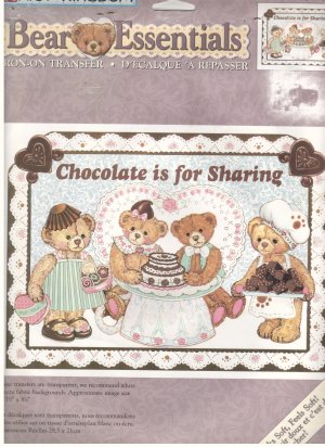 Bear Essentials -- Iron-On Transfer -- Chocolate is for Sharing - (T-Blu-L-11)