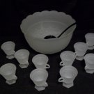 Tiara Glassware -- Frosted Punch Bowl Set