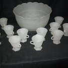 Tiara Glassware -- Frosted Punch Bowl Set