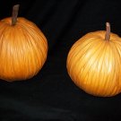 Pumpkins -- 2 Vintage Halloween Hand Crafted Pumpkins