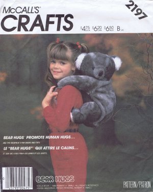 2197 McCall's -- Koala Bear Back Pack - (T-Bla-S-13)