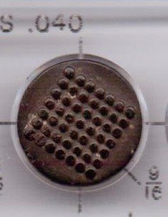 Goodyear Hard Rubber Button / Round with dotted grid *