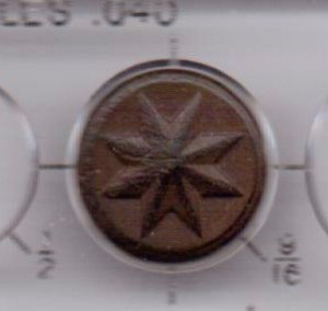 Goodyear Hard Rubber Button -- 9/16" -- 8 Pointed Star / Flower *
