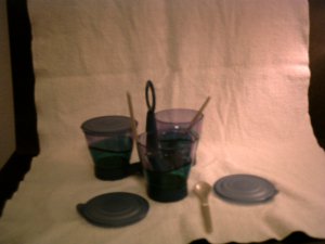 Tupperware -- 8 Piece Blue Condiment Set (B-2)