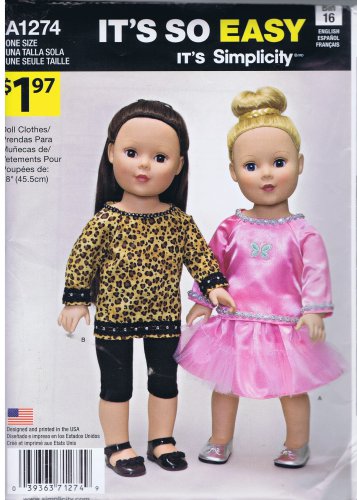 A1274 It's So Easy  - 18" Doll Clothes - (T-Bla-L-16)