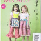 M6916 - McCalls - Girls Top, Dress, Pinafores and Pants - Size 6 - 8 - (T-Bla-L-16)
