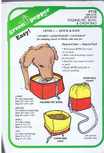 F718 - Green Pepper - Folding Pet Bowl & Chow Bag