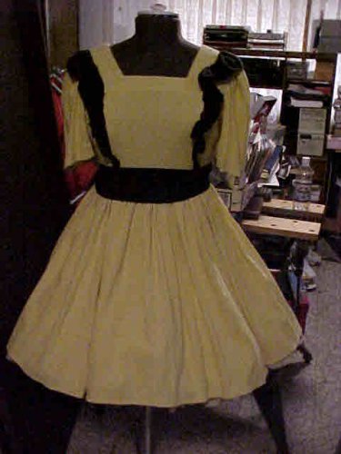 Yellow with Black Ruffle Square Dance Dress *