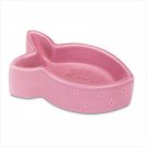 STONEWARE FISH SHAPED CAT BOWL