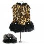 Leopard Print Tank Dress With Matching Hat/Collar XX Small Dog Dress