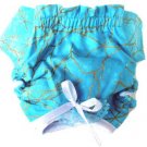 Blue & Shiny Gold Vein Puppy Dog Panties Medium