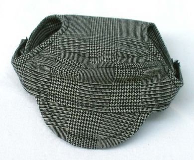 Black & White Plaid Visor Cap Large dog hat