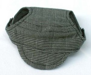 Black & White Plaid Visor Cap Large dog hat