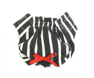 Black & White Striped  Puppy Panties /Dog Panties Large
