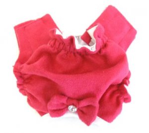 Raspberry Soft Suede Rhinestone Panties Dog Panties XX Small