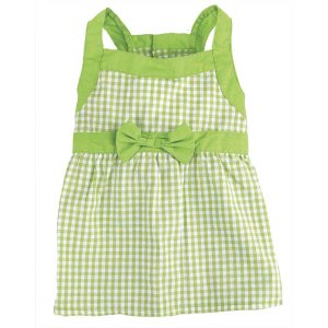 Sale East Side Collection Gingham Dog Dresses X Small Parrot Green