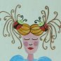Girl with Lady Bug Clips - Blonde Curly Hair