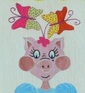 Pig with Butterfly Clips
