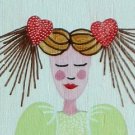 Girl with Heart Clips - Blonde Straight Hair