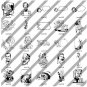 Vintage Retro Biack White Line Art Clipart Clip Art CD