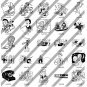 Vintage Retro Biack White Line Art Clipart Clip Art CD