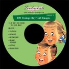 Vintage Retro 1950s Boy/Girl Kids Images Clip Art CD