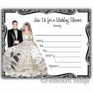 Vintage Retro Cake Topper Wedding Shower Invitations