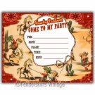 Vintage Retro 1950s Cowboy Wranglers Party Invitations