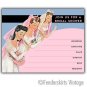 Vintage Retro Three Brides Wedding Shower Invitations