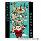 Vintage Repro 1950s Santa's Reindeer Christmas Cards