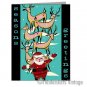Vintage Repro 1950s Santa's Reindeer Christmas Cards