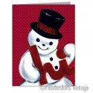 Vintage Repro 1950s Red Snowman Christmas Cards