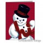 Vintage Repro 1950s Red Snowman Christmas Cards