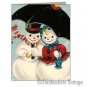 Vintage Repro 50s Snowmen Couple Christmas Cards