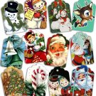 12 Vintage Repro 1950s Assorted Christmas Gift Tags-Big