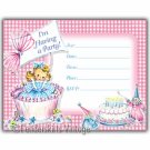Vintage Retro Cupcake Girl Birthday Party Invitations
