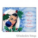 Vintage Retro 1950s PinUp Girl Christmas Cards