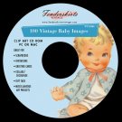Vintage 50s Baby Shower Card Images Clipart Clip Art CD