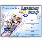 Vintage Retro 50s Kids Roller Coaster Party Invitations